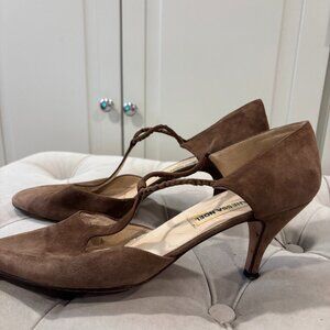 Vintage Italian Brown Suede Heel - Vanessa Noel